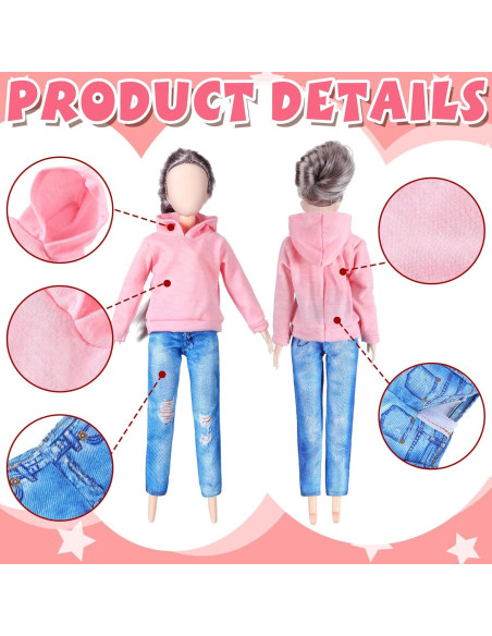 Conjunto Ropa de Muñeca Bencailor 8 Piezas Algodón Conjunto Ropa de Muñeca Bencailor 8 Piezas Algodón