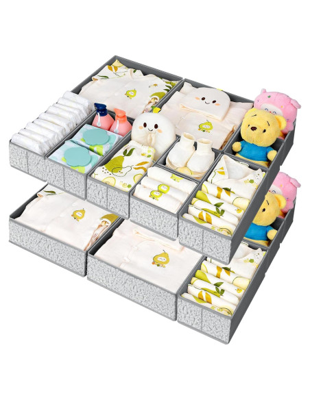 Organizador de Cajones Easortm 18 Piezas Gris Plegable Organizador de Cajones Easortm 18 Piezas Gris Plegable