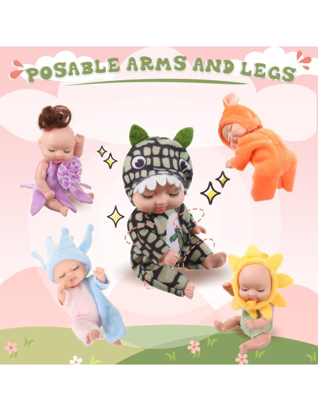Muñecas Mini Bebé Hanaive 10 Pcs 11 cm Ropa de Animales Muñecas Mini Bebé Hanaive 10 Pcs 11 cm Ropa de Animales