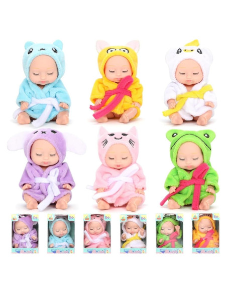 Conjunto 6 muñecas bebé TISDEN mini 10.9 cm pijamas Conjunto 6 muñecas bebé TISDEN mini 10.9 cm pijamas