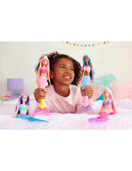 Muñeca Sirena Barbie Dreamtopia Azul y Rosa con Diadema Muñeca Sirena Barbie Dreamtopia Azul y Rosa con Diadema