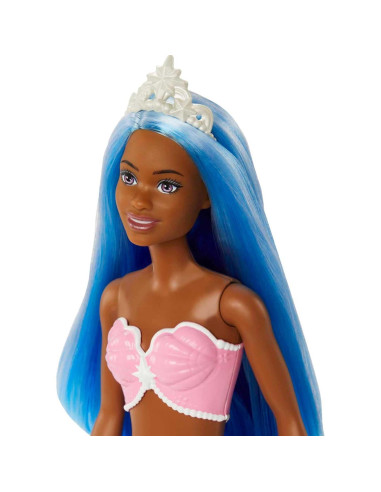 Muñeca Sirena Barbie Dreamtopia Azul y Rosa con Diadema