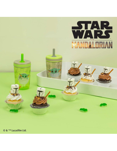 Vasos Baby Yoda Zak Designs 2-Pack 0.44L a Prueba de Fugas