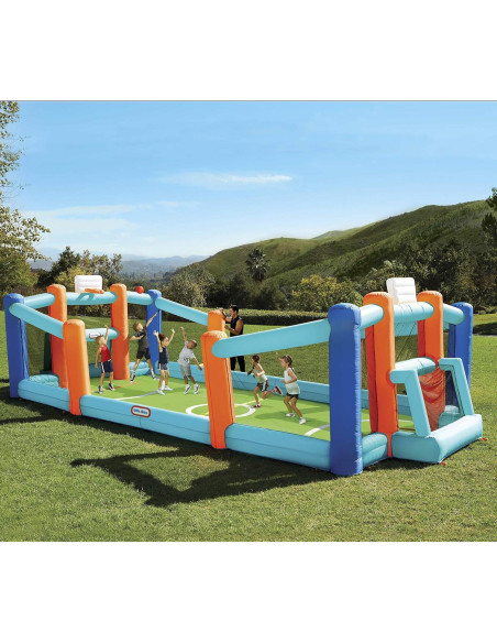 Cancha Inflable Pequeños Tikes 2 en 1 Fútbol y Baloncesto Cancha Inflable Pequeños Tikes 2 en 1 Fútbol y Baloncesto