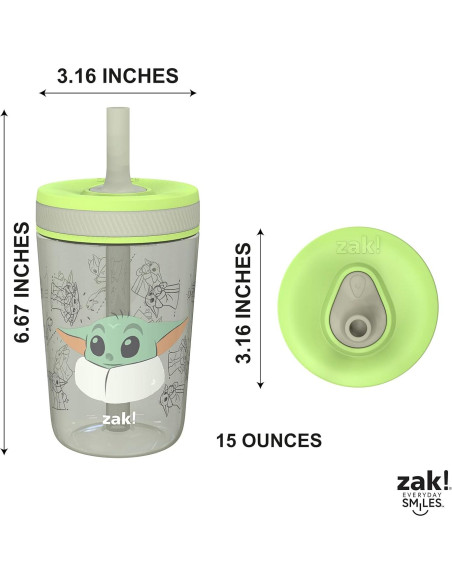 Vasos Baby Yoda Zak Designs 2-Pack 0.44L a Prueba de Fugas Vasos Baby Yoda Zak Designs 2-Pack 0.44L a Prueba de Fugas