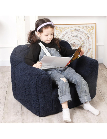Silla Sherpa Azul Oscuro para Niños - Suave y Cómoda Silla Sherpa Azul Oscuro para Niños - Suave y Cómoda