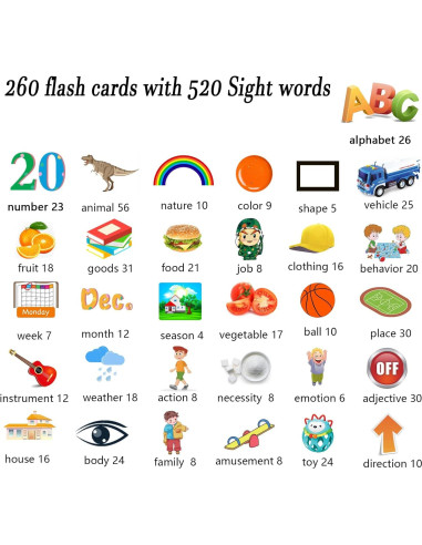 Juguete de Aprendizaje Lapare 520 Tarjetas Visuales para Niños