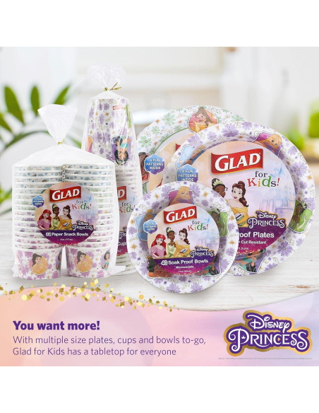 Platos de Papel Disney Princesas Glad 21.6 cm - 40 Unidades Platos de Papel Disney Princesas Glad 21.6 cm - 40 Unidades