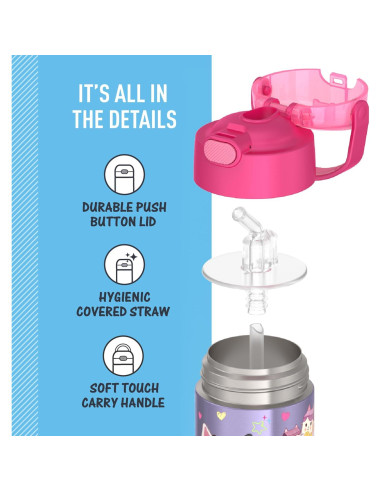 Botella de Agua THERMOS FUNtainer 354 ml con Pajita - Gabby's Dollhouse