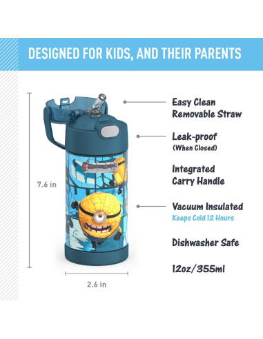 Botella de Agua THERMOS FUNTAINER 354 ml con Pajilla