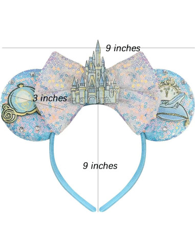 Diadema de Orejas de Ratón Princesa Bmobuo Castillo Azul