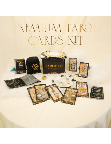 Set de Tarot SUGEYA 78 Cartas Negras con Guía y Accesorios Set de Tarot SUGEYA 78 Cartas Negras con Guía y Accesorios