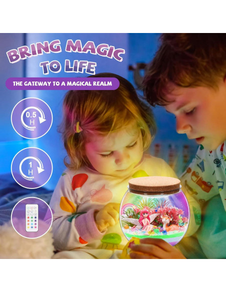 Kit de Terrario Unicornio y Hada Iluminado Fangle 2 en 1 Kit de Terrario Unicornio y Hada Iluminado Fangle 2 en 1