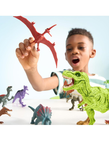 Juguetes de Dinosaurios Joyin 19 Piezas con Alfombra y Jaula