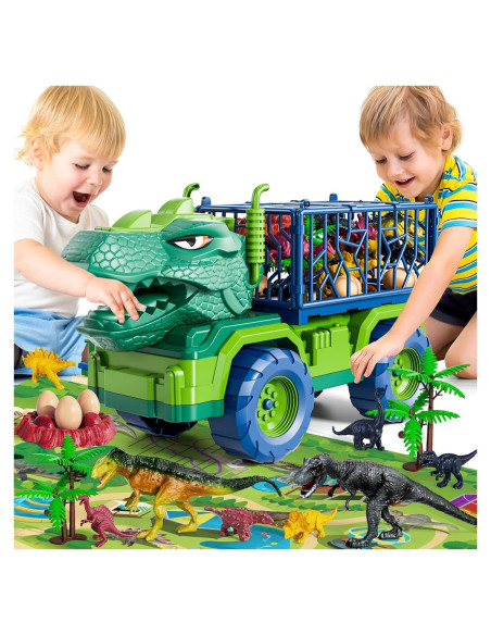 Camión Transportador de Dinosaurios BLmukce con Alfombrilla Camión Transportador de Dinosaurios BLmukce con Alfombrilla