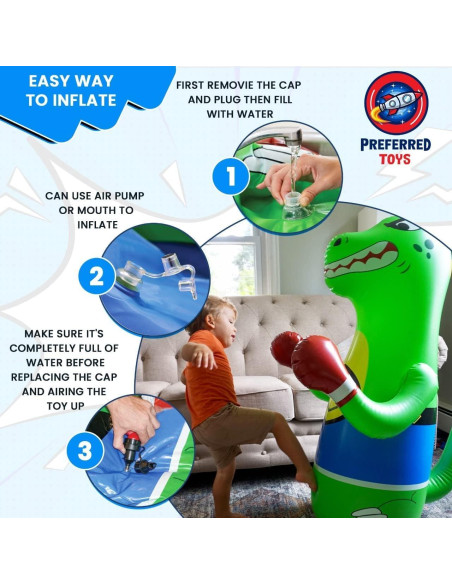Saco de Boxeo Inflable Dinosaurio - Preferred Toys 119 cm Saco de Boxeo Inflable Dinosaurio - Preferred Toys 119 cm