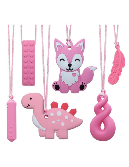 Collares Masticables LeeYean 6 Piezas Silicona Sensorial Collares Masticables LeeYean 6 Piezas Silicona Sensorial
