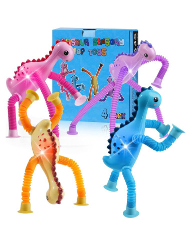 Tuberías LED Dinosaurio Witmelt - Juguetes Antiestrés 4 Pzas