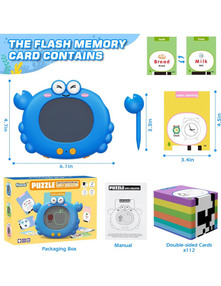 Tarjetas Flash Habladoras Kuovei Cangrejo Azul 224 Páginas Tarjetas Flash Habladoras Kuovei Cangrejo Azul 224 Páginas