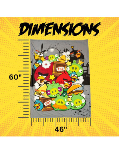 Manta para Niños Franco Angry Birds 116.8x152.4 cm Suave