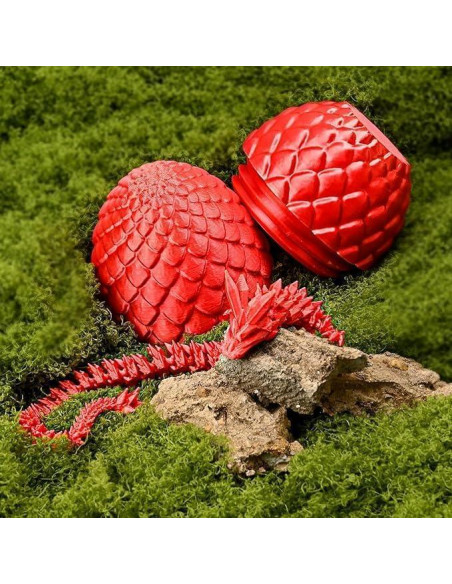Huevo Sorpresa Dragón 3D YTRXYLKL Rojo Decorativo Huevo Sorpresa Dragón 3D YTRXYLKL Rojo Decorativo