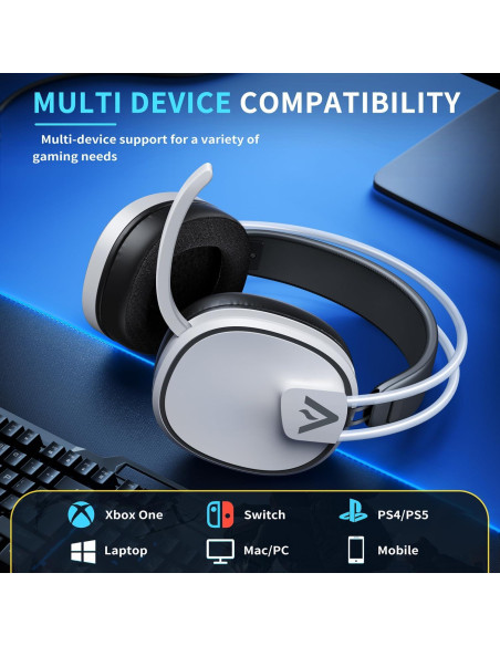 Auriculares Gaming Inalámbricos Bahuun G5000 Pro 40hrs Blanco Auriculares Gaming Inalámbricos Bahuun G5000 Pro 40hrs Blanco