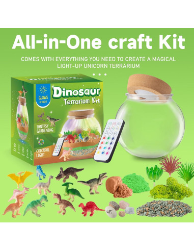 Kit Terrario Iluminado de Dinosaurios - Juguete DIY 5-12 Años