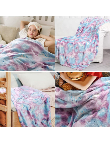 Manta Unicornio Brillante SALIMAH 152x127 cm Suave Manta Unicornio Brillante SALIMAH 152x127 cm Suave