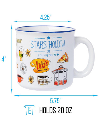 Taza Camper Cerámica Silver Buffalo Gilmore Girls 591 ml