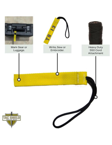 Etiqueta Táctica Tac Shield Stealth Amarilla - Paquete de 2