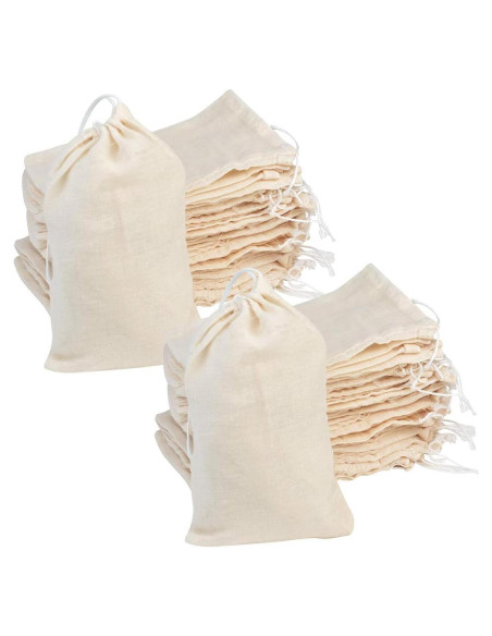 Bolsas de Algodón Reutilizables Tayfremn 100 Pcs 10x15 cm Bolsas de Algodón Reutilizables Tayfremn 100 Pcs 10x15 cm