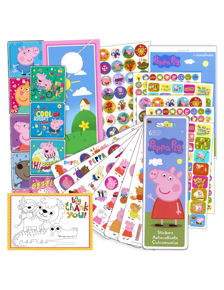 Conjunto de Stickers Peppa Pig + Colgador Doble Cara + Manualidad Conjunto de Stickers Peppa Pig + Colgador Doble Cara + Manualidad