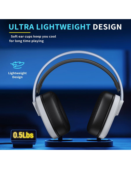 Auriculares Gaming Inalámbricos Bahuun G5000 Pro 40hrs Blanco Auriculares Gaming Inalámbricos Bahuun G5000 Pro 40hrs Blanco
