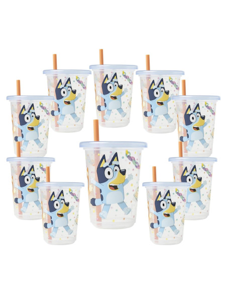 Tazas Sippy Bluey - 10 Tazas Antifugas Reutilizables Tazas Sippy Bluey - 10 Tazas Antifugas Reutilizables