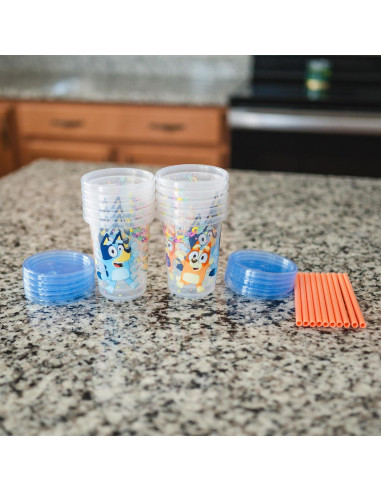 Tazas Sippy Bluey - 10 Tazas Antifugas Reutilizables