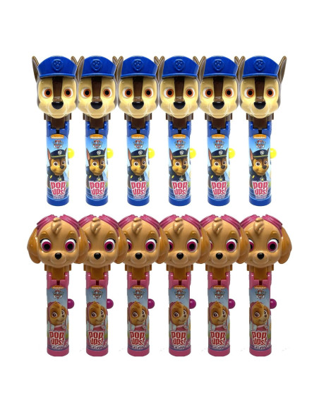 Soporte Lollipop Paw Patrol Set 12 Piezas Skye y Chase Soporte Lollipop Paw Patrol Set 12 Piezas Skye y Chase