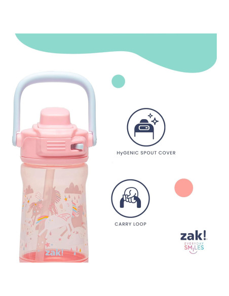 Botella de Agua Infantil Zak Designs Unicornio 354ml a Prueba de Fugas Botella de Agua Infantil Zak Designs Unicornio 354ml a Prueba de Fugas