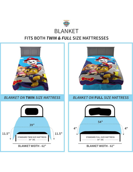Manta Franco Kids Paw Patrol 157x229 cm Micro Raschel Manta Franco Kids Paw Patrol 157x229 cm Micro Raschel