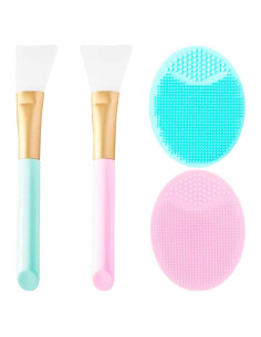 Juego de 4 Brochas de Silicona SQULIGT para Mascarilla y Limpieza Facial