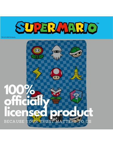 Manta Super Mario Bros Franco 157x228 cm Suave y Colorida