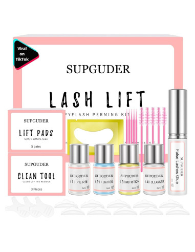 Kit de Elevación de Pestañas SUPGUDER - Permanente y Extensiones
