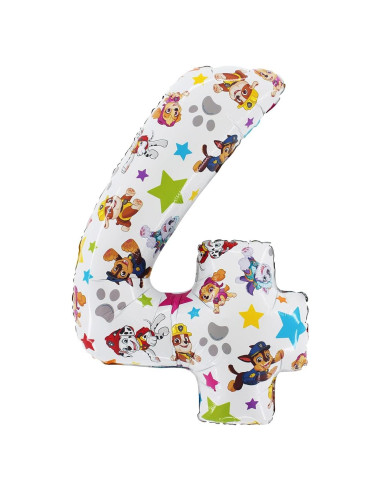 Globo de Aluminio Toyland Paw Patrol Número 4 - 66 cm
