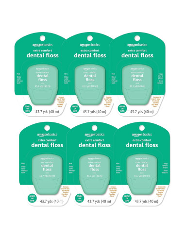 Hilo Dental Menta Extra Comfort Amazon Basics 40m Pack 6