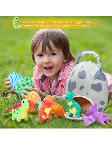 Set de Juguetes de Peluche Dinosaurio Zhanmai 11 Pcs Clásico