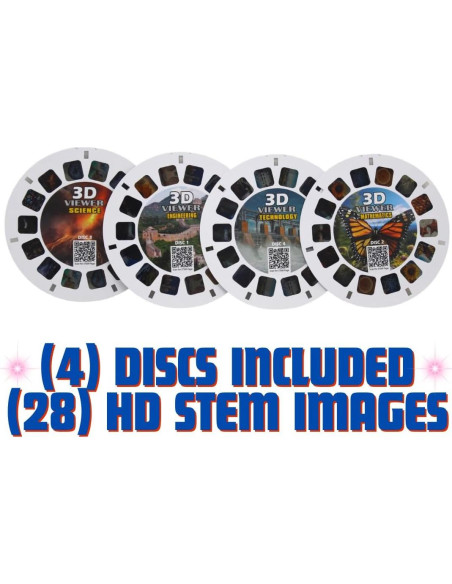 Visor 3D WARM FUZZY Juguetes STEM con 28 Imágenes Visor 3D WARM FUZZY Juguetes STEM con 28 Imágenes