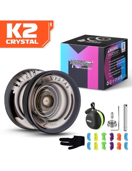 Yoyo Profesional MAGICYOYO K2 Cristal Negro + Cuerdas Yoyo Profesional MAGICYOYO K2 Cristal Negro + Cuerdas