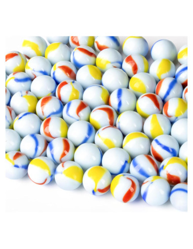 78 Canicas de Vidrio WRM-WhiteMarble 16mm para Juegos