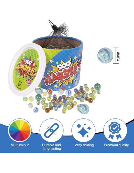Paquete de 500 canicas de vidrio OIG Brands para niños Paquete de 500 canicas de vidrio OIG Brands para niños