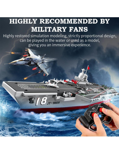 Barco RC Portaaviones 40.6 cm GUANGDONG 2 Baterías 24 km/h