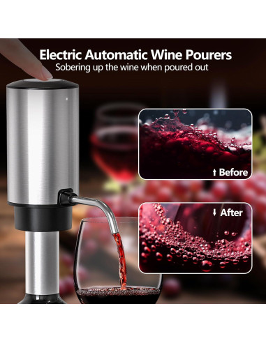 Decantador de Vino Eléctrico BGFOX Recargable Acero Inoxidable